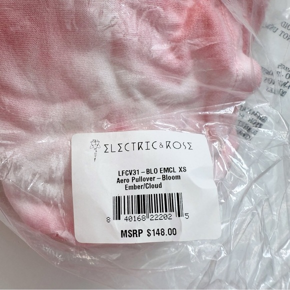 ELECTRIC & ROSE Ember & Cloud Tie-Dye Bloom Aero Crop Sweatshirt XS - Picture 9 of 9